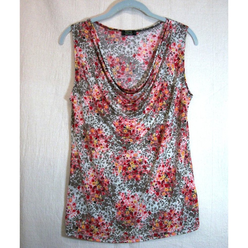 Shannon Ford New York Sleeveless Blouse, drape neckline, sz Medium